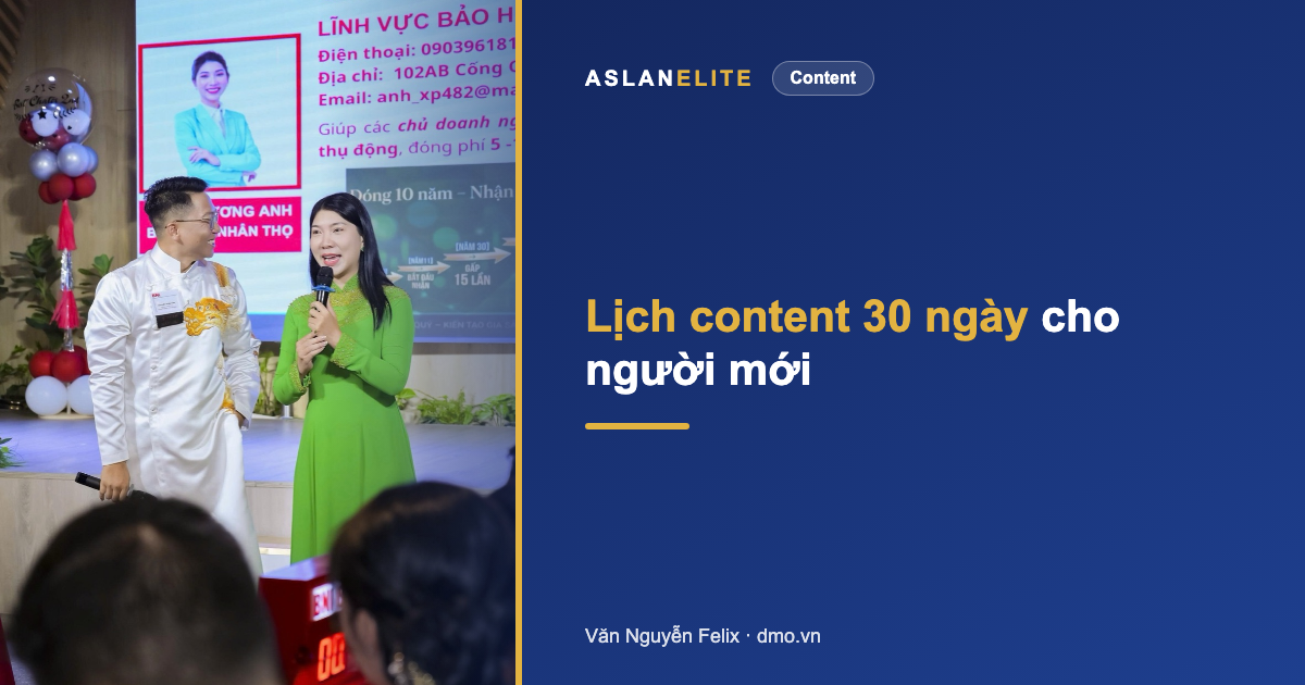 Lịch content 30 ngày cho người mới: cách lên kế hoạch nội dung bán hàng